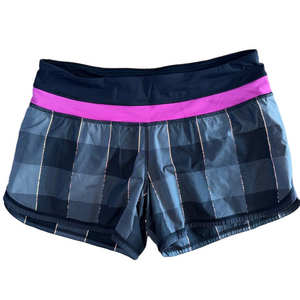 Lululemon Hottie Hot Shorts Size 6 Pink Black Gray Lined